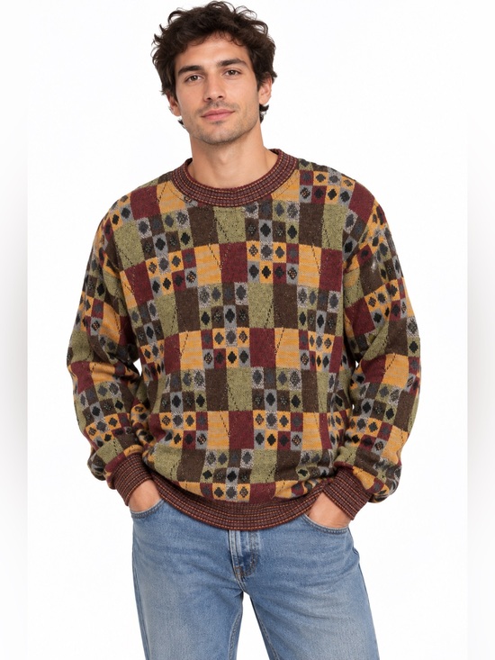 Mauro Thompson Other - Vintage Mauro Thompson Made in Italy Merino Wool Geometric Sweater Men’s M